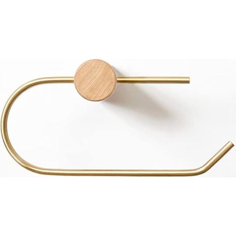 Loft-style wooden toilet paper holder, wall-mounted or self-adhesive towel rack, toilet roll holder, bathroom towel rack, minimalist design (1/5)