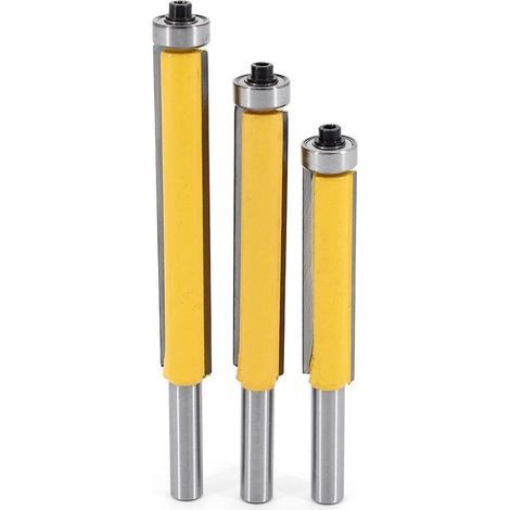3-teiliges 8-mm-Kopierfräser-Set – Top-Lagerung – Extra lange Ausführung – Für Hartholz – Professionelle Fräswerkzeuge (1/5)