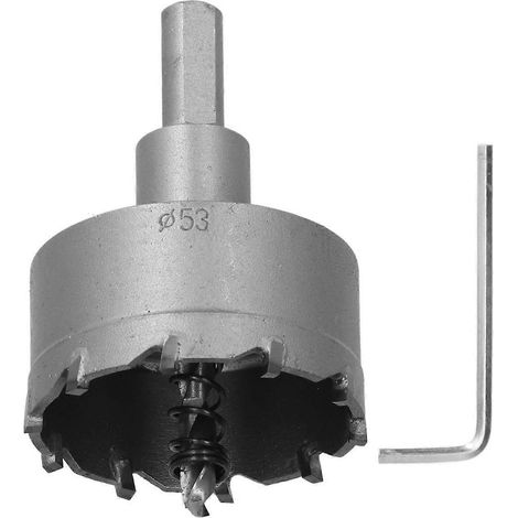 Hartmetallzahn-Lochsäge, Hochleistungs-TCT-Bohrer, Lochöffner für Edelstahl-Metallplatten, 53 mm