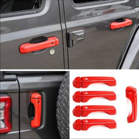 10 exterior door/tailgate handle covers for Jeep Wrangler JL 2018-2020 (four-door version) (1/5)