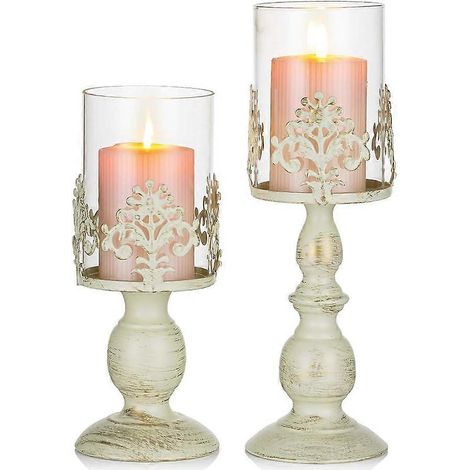 Bougeoir sculpté vintage, chandelier pour décoration de table de mariage, bougeoir créatif pour dîner romantique (petit + grand) (1/5)
