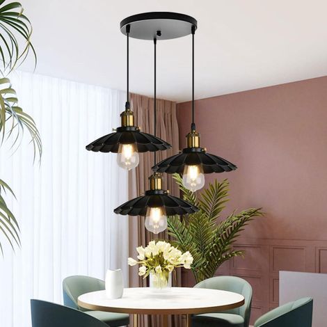 Lampe Suspendue Moderne ,créative décorations en métal E27 Lampe de Plafond Abat-Jour Fleur, pour Cuisine Salon Couloir café (1/4)