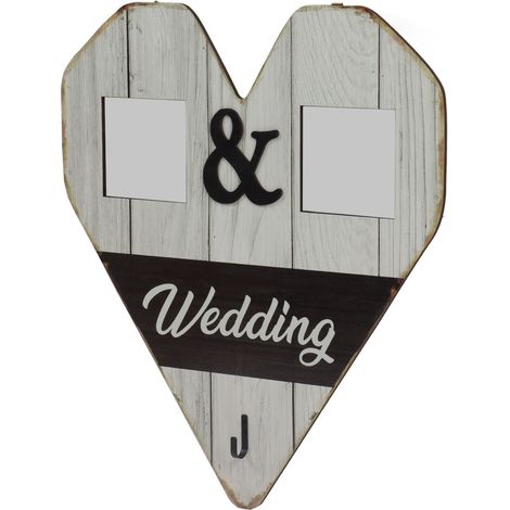 Cadre photo de mariage en bois, porte-clés mural, décoration, cadeau d'amour