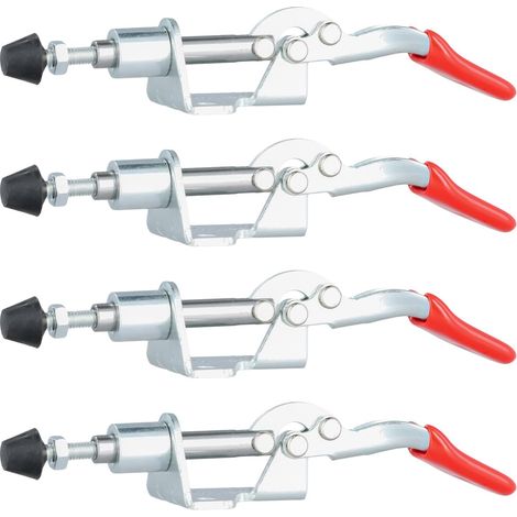 Lot de 4 Pince à Bascule, Pince à Dégagement Rapide Horizontale, Pinces à Levier, Sauterelle de Serrage, Pour Fonctionnement De La Machine, Menuiserie, Soudage