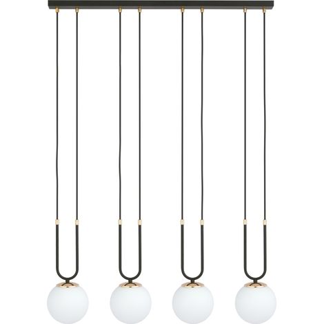 Lampadario Emibig Glam 4xE14 in vetro nero opale oro (1/5)