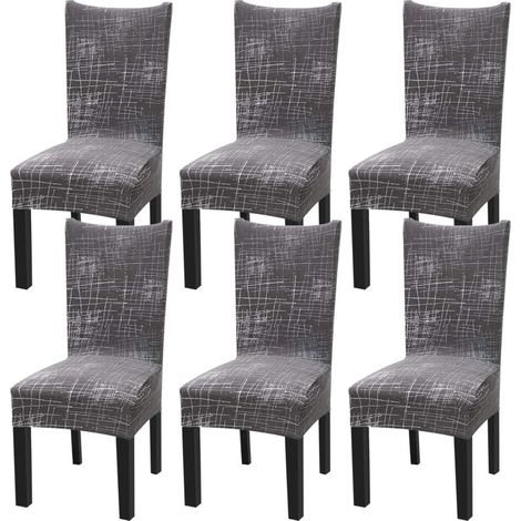 Ensemble de 6 housses de chaise extensibles universelles pour chaises de salle à manger de style nordique