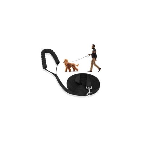 Guinzaglio da addestramento per cani da 20 m - Nylon impermeabile con impugnatura imbottita - Moschettone girevole a 360° - Per cani di piccola e grande taglia - Crezuo