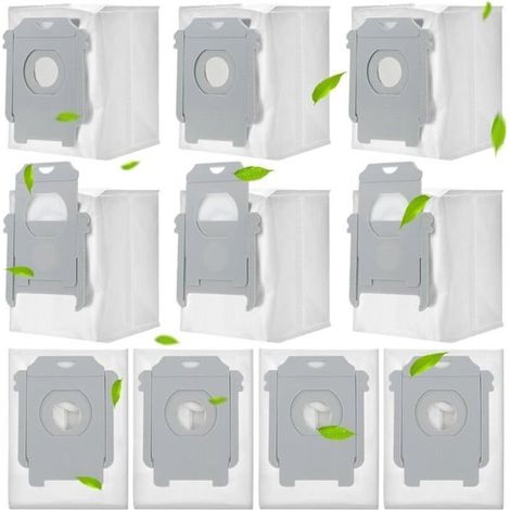 Pack of 10 VUSZR vacuum cleaner bags compatible with iRobot Roomba models i7, i7+, i7+, s9, s9+, i3, i3+, i4, i4+ and i6. Accessories for brush and suction cartridge. - AquaForge (1/5)