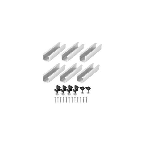 Kit de support de panneau solaire – 6 pièces réglables 12 cm en aluminium – Compatible 30-35 mm – Pour toits plats et tôle trapézoïdale (1/5)