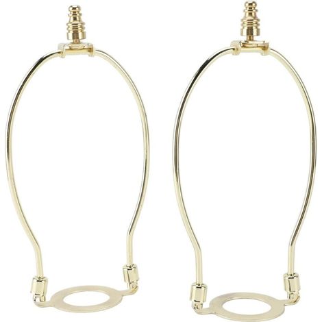 2 Pièces Support de Harpe D'abat-Jour Support Réglable, Kit de Harpe de Lampe adapté à la Fois à la Tige de Lampe Standard et à la Base de Lumière E26 Fitter Adaptateur (Gold)