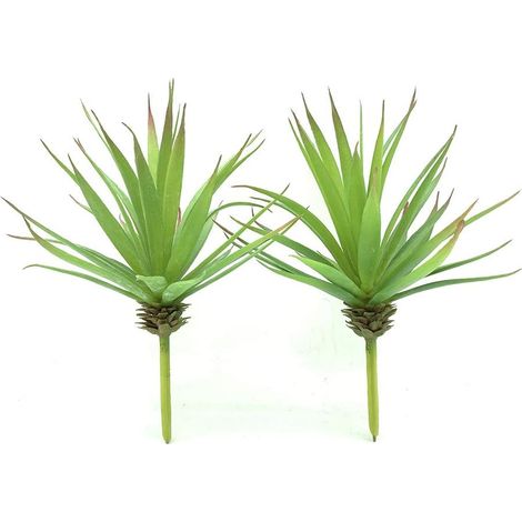 Confezione da 2 piante succulente artificiali, agave, senza vaso, composizioni artificiali, per decorazioni da giardino, decorazioni per la casa, verde (1/5)