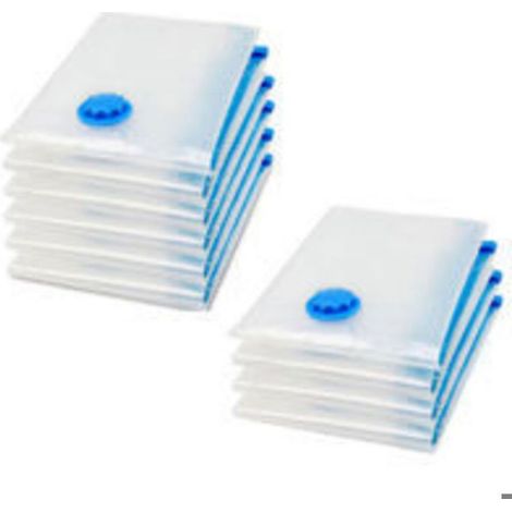Lot de 10 sacs de rangement sous vide pour aspirateur, housse de rangement sous vide pour vêtements, couette, literie, oreillers (1/3)