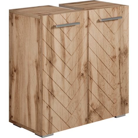 Waschbecken-Unterschrank Jupiter 60 x 30 x 60 cm – Eiche – Fisch