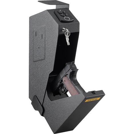 Coffre-fort de Pistolet d'Empreinte Digitale en Acier, Coffre-fort pour Armes à Feu Biométrique avec 2 Clés, Petit Coffre-fort pour Pistolet Doublure en Mousse Usage Domestique (1/5)