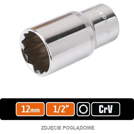 Steckschlüssel 1/2" Sechskant lang 12 mm / teger (1/2)