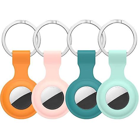 (orange+rose+vert Clair+vert)lot De 4 Tui De Protection Pour Airtags,tui Anti-rayures Portable Pour Airtags,support De Protection En Silicone Airt (1/5)