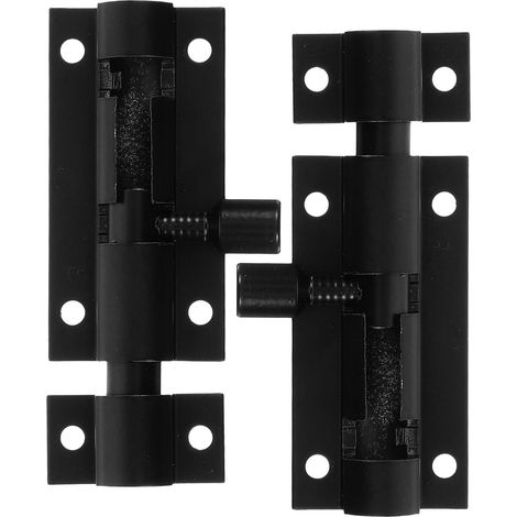 Lot de 2 Loquets Coulissants Noirs 63 CM (1/5)