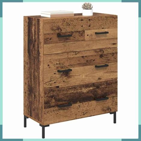 Meuble bas - 881504 - Bois ancien - Bois d'ingénierie & fer - Tiroir intégré (1/5)