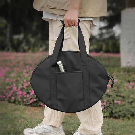 Sac De Rangement Pour Poêle - Tissu Oxford Étanche - Dimensions 45,5 X 35,5 X 2,2 Cm - Noir - Pour Barbecue Camping Randonnée Cuisine Extérieure - 1 Pièce (1/5)