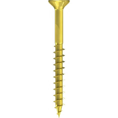 Spanplattenschrauben Q200 plus Torx Teilgewinde Holzschrauben Fräsrippen 3-6 mm - gelb verzinkt, 3.5 x 30 mm (1000 Stück)