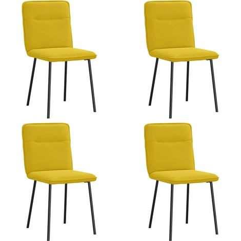 Maison Exclusive - Esszimmerstühle 4 Stk. Gelb Samt