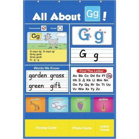 Tableau de poche pour l'apprentissage de l'alphabet - Outil de reconnaissance des lettres pour l'éveil à la lecture, idéal pour la classe et l'école à la maison, 29 x 22 cm (1/5)