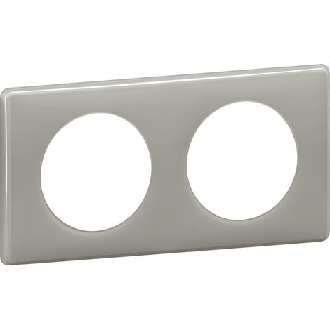 Legrand – Plaque de finition 2 postes Céliane laquée Inox – Montage simple sur support Batibox – Surface brillante résistante et élégante (1/2)