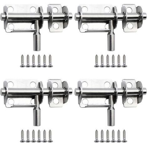 pezzi da 65 mm Mini serrature per porte scorrevoli in acciaio inossidabile Chiusure di sicurezza per porte con viti per porta del bagno Porta in legno Porta per animali domestici Camera da letto..D