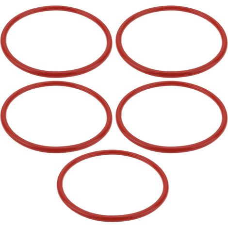 Packung mit 5 kompakten Ersatzriemen für Tischbohrmaschinen, 76 x 68 x 4 mm, aus rotem vulkanisiertem Polyurethan-Gummi (1/5)