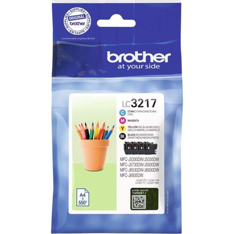 Brother LC-3217VAL Druckerpatrone 4 Stück(e) Original Schwarz, Cyan, Magenta, Gelb