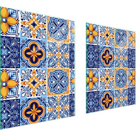 PLAQUE DE PROTECTION EN VERRE POUR POÊLE 85x52 MOSAÏQUE (1/5)
