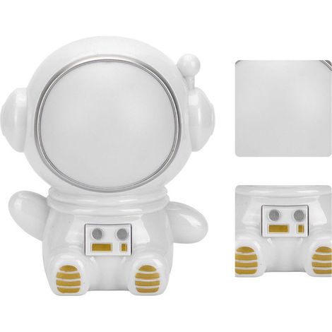 Veilleuse LED 3 modes, colorée, motif astronaute mignon, port USB, lampe de chevet blanche pour chambre ou dortoir (1/5)