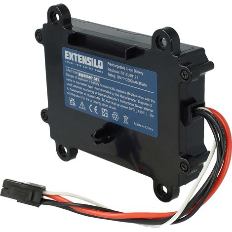 EXTENSILO Akku kompatibel mit Bosch Indego S 500, XS 300 Rasenroboter Rasenmäher (2500mAh, 18V, Li-Ion)