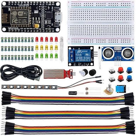 Kit de développement WiFi ESP8266 pour Arduino - Kit de démarrage IoT avec plaque d'essai, capteur WiFi et composants essentiels (1/5)