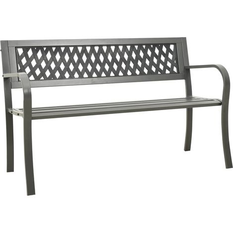 Banco de jardín de acero gris 125 cm vidaXL