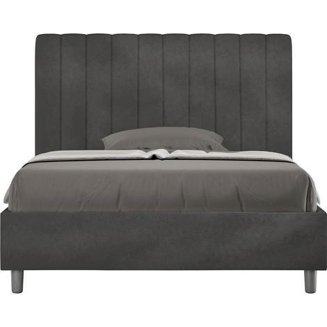 Letto 1 Piazza e Mezzo 120x190 cm con Rete e Contenitore Agueda Grigio (1/5)