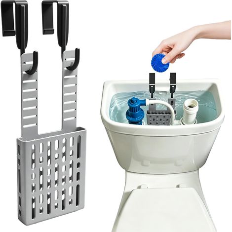 supports tablettes wc Panier Silicone Suspendu avec Crochet Antirouille (1/5)