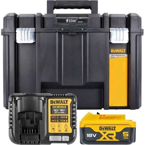 Dewalt DCB1104P1T DCB184 5.0ah 18v XR Lithium Battery + DCB1104 Charger Tstak