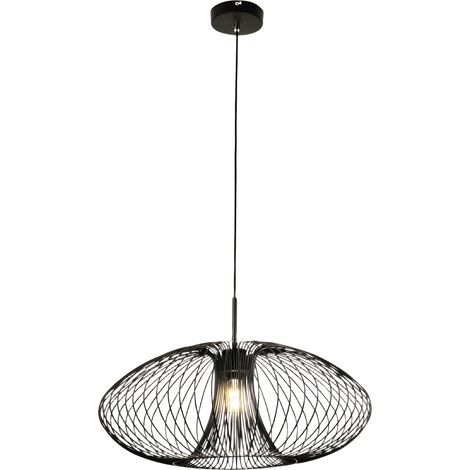 Suspension Fassa Ø60 Cm En Métal Noir, Douille E27 40 W, Design Industriel, Classe D'Isolation 1, Ip20 - Éclairage Intérieur (1/3)