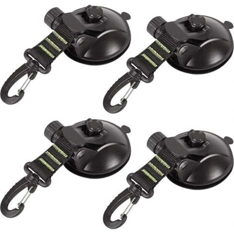 BUNTHAUS Cyslmuk – Pack de 4 ventouses d'ancrage – Fixation à ventouse pour voiture et camping – Charge maximale 10 kg – Base en gel collante