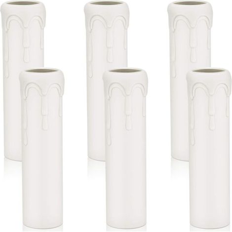 6 PCS Tube de Bougie avec Goutte, Cache Bougie, Douille de Bougie en Plastique, Chandelier de Noël pour Halloween Noël et Remplacer les Lustres Appliques Murales Douille de Bougie