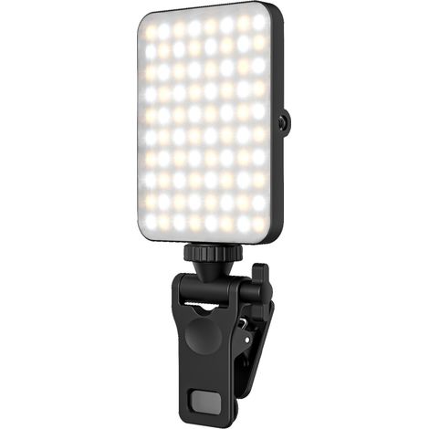 Appareil photo pour selfie - Lumière - Blitzclip avec 80 LED pour smartphones, en blanc, blanc chaud et blanc kalt