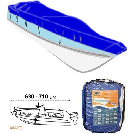 Telo copribarca covy line colore blu xxl da cm 630 a cm 710