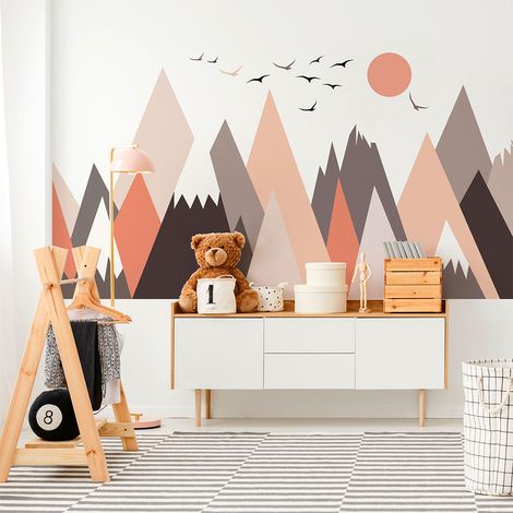 Stickers enfant montagnes scandinaves fransika 50 x 75 cm (1/5)
