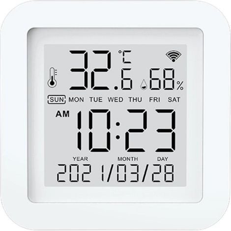 WiFi-Temperatur- und Feuchtigkeitsmonitor: Intelligenter Temperatur- und Feuchtigkeitssensor mit PIR-Beleuchtungsinduktion und App-Benachrichtigung, Innen-Thermohygrometer funktioniert