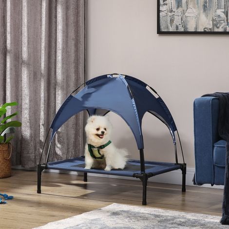 Lit pour animaux avec baldaquin,lit pour chien,pliant,résistant aux intempéries,bleu
