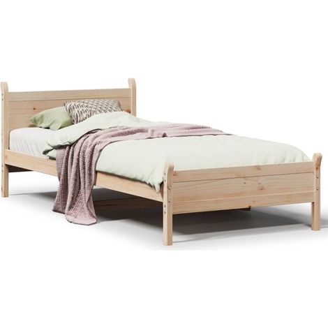 Maison Exclusive - Massivholzbett ohne Matratze 75x190 cm Kiefern (1/5)