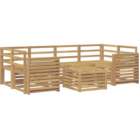 Ensemble de canapés d'extérieur 7 pc Blanc Bois d'Acacia Massif vidaXL