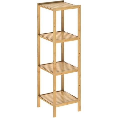 Étagère salle de bain avec 4 niveaux Bambou 110 cm de haut (1/5)