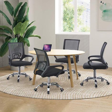 Office Chair Modern Ergonomic Computer Desk Chair with Lumbar Support Height adjustable Black (1/4)